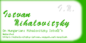 istvan mihalovitzky business card